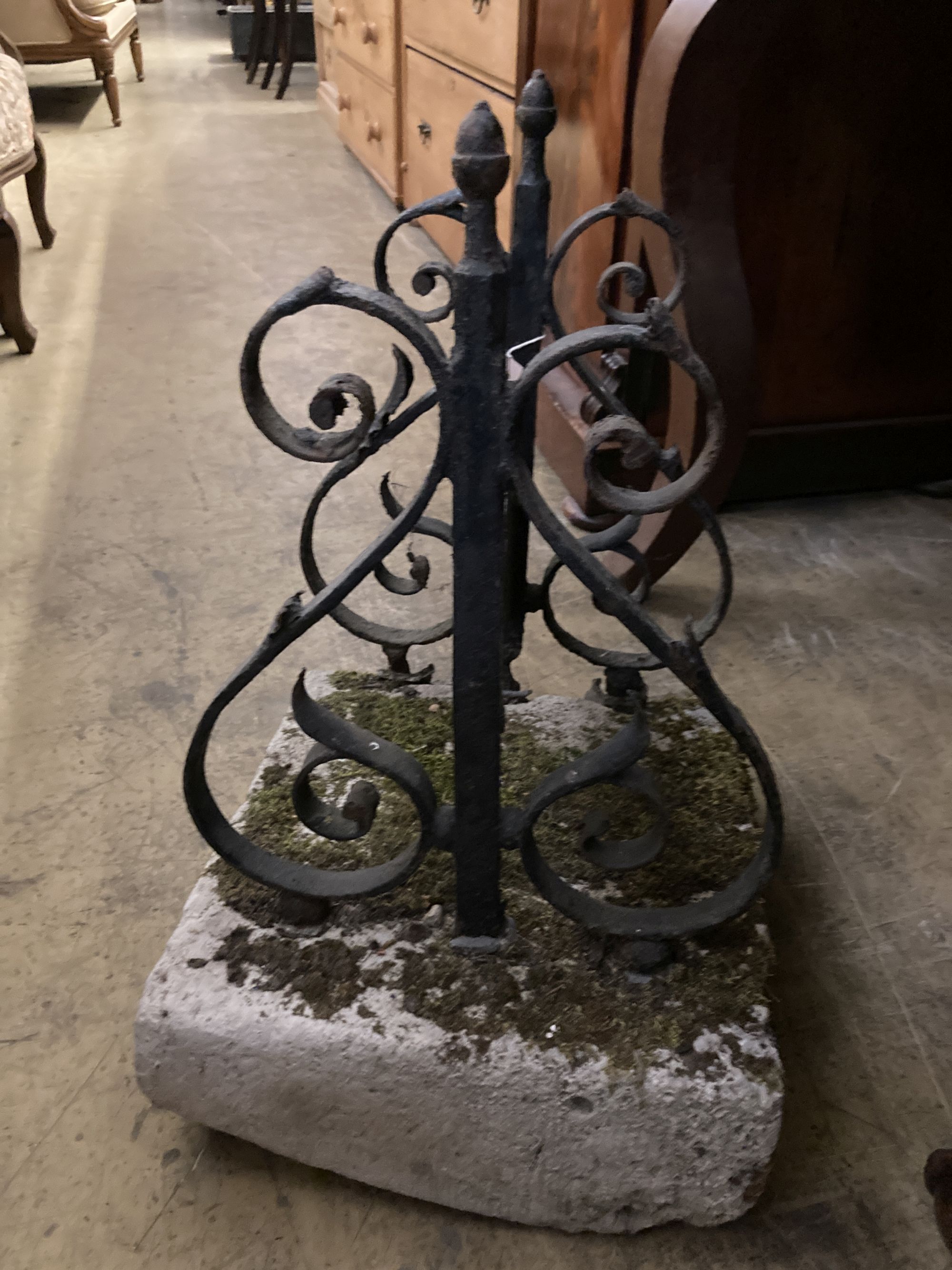 A Victorian cast iron boot scraper, width 30cm, height 42cm